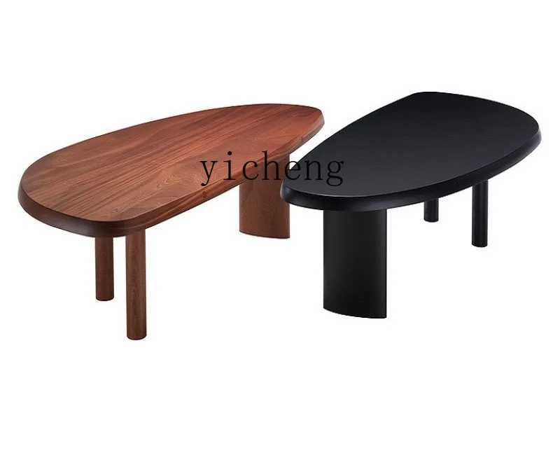 ZC Solid Wood Creative Oval Dining Table Modern Desk Small Apartment Fashion Personalized Computer Desk Desk