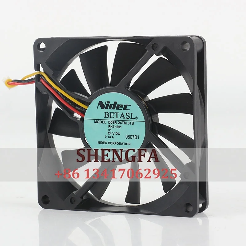 Cooling fan Nidec 5V 12V 48V 8CM 80X80X15MM 8015 Projector Copier frequency converter 3-wire D08R-24TM 01B DC24V 0.13A
