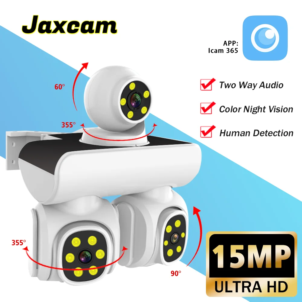 

ICam365 15MP Wifi PTZ Two Way Audio IP Camera Three Screens Human Detection Surveillance Video CCTV Security Protection Camera