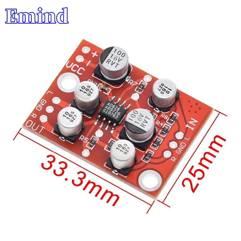 1/2Pcs AD828 Audio Power Amplifier Module Dynamic Microphone Stereo Front Amplifier Board DIY Audio Modification Amplification