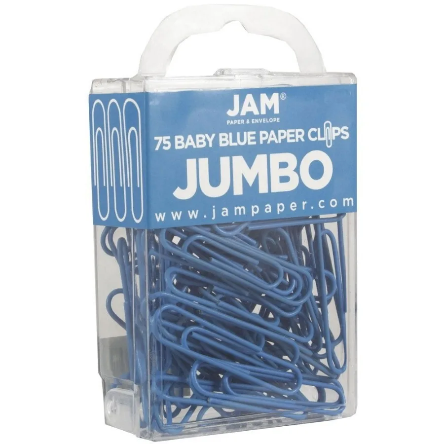 Set Perlengkapan Meja Kantor Warna Biru dengan 1 Klip Kertas Jumbo dan 1 Klip Binder Sedang Ideal untuk Mengatur Dokumen dan File di Rumah