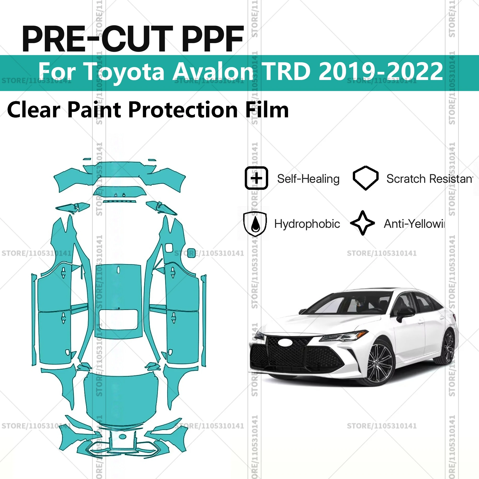 

Для Toyota Avalon TRD 2019-2022: Предварительно вырезанная прозрачная защитная пленка (PPF) для автомобиля, профессиональная автомобильная пленка PPF для полной оклейки кузова
