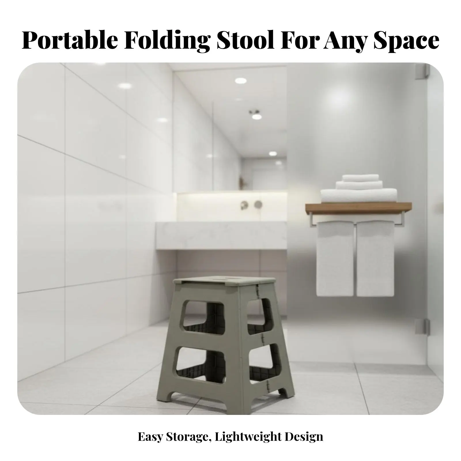 

Складной табурет с ручкой, портативное сиденье, компактный, с противоскользящей поверхностью, для взрослых, родителей, для ванной комнаты, кемпинга