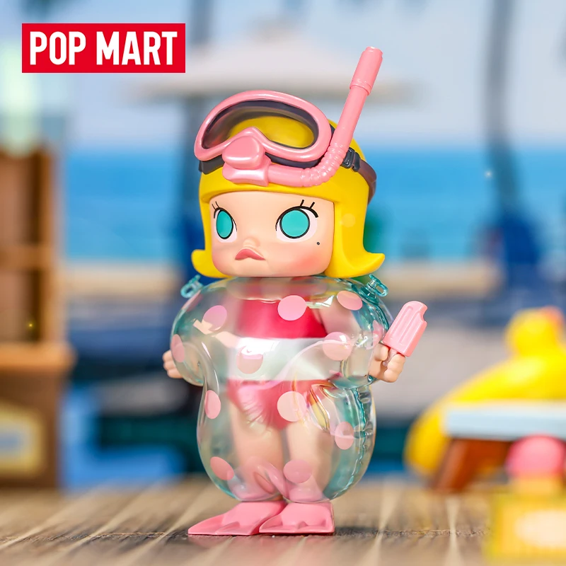 Popmart Molly Let's Go Diving Elevator 8.6cm Pvc Limited Elevator Toys and Hobbies Cute Collection Dolls Animal Models Kid Gifts