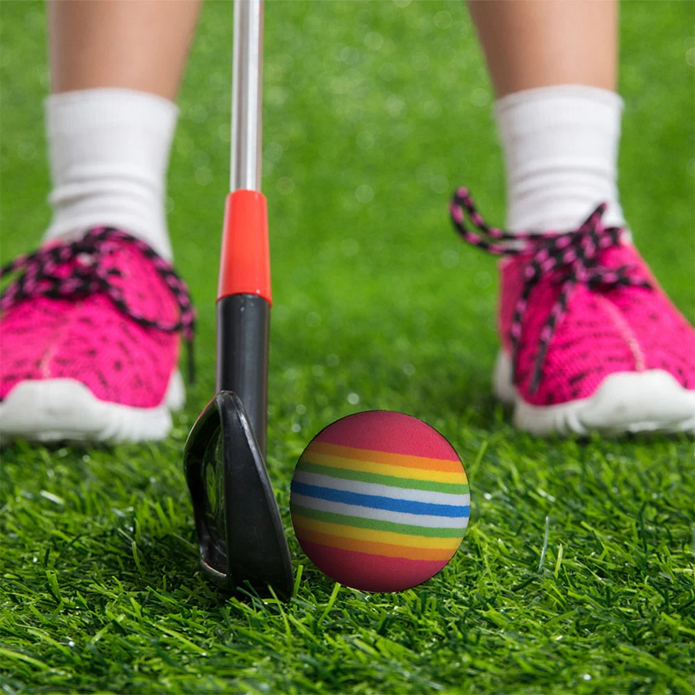20pcs 42mm Golfs Rainbow Ball EVA Golfs Ball Golfs Training Stretchy Balls Elastic Ball Indoor Ball Practice Balls