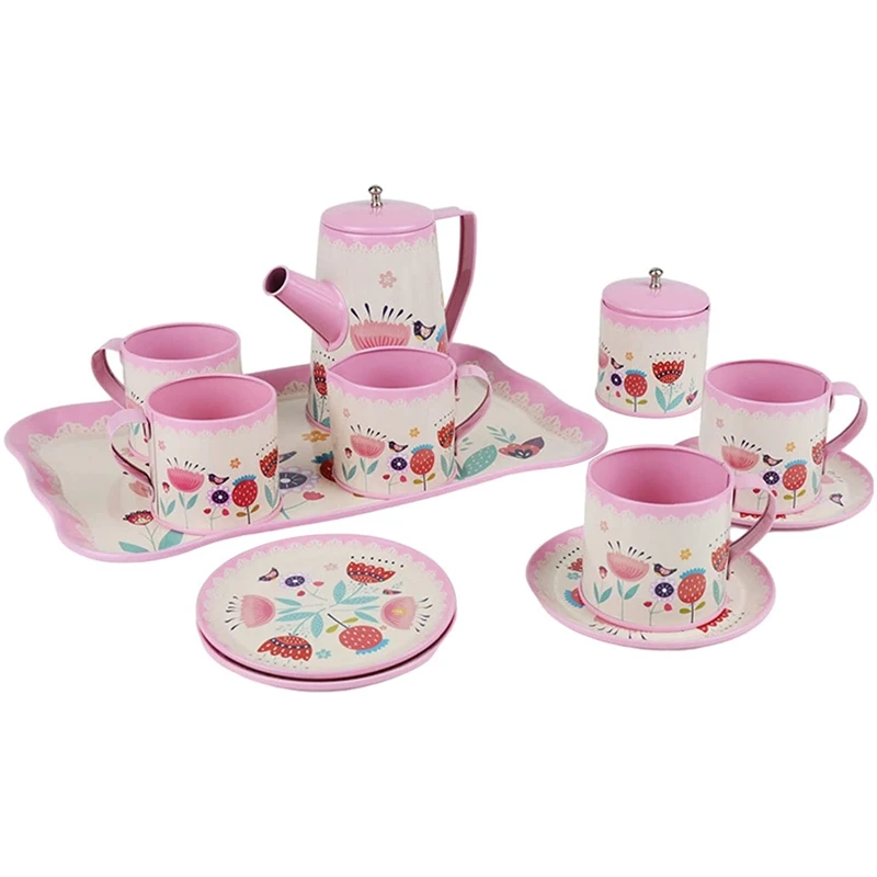 

12Pcs Simulation Teapot Cup Set,Afternoon Tea Set Pretend Play Role Play Toy For Girls Toddlers Children