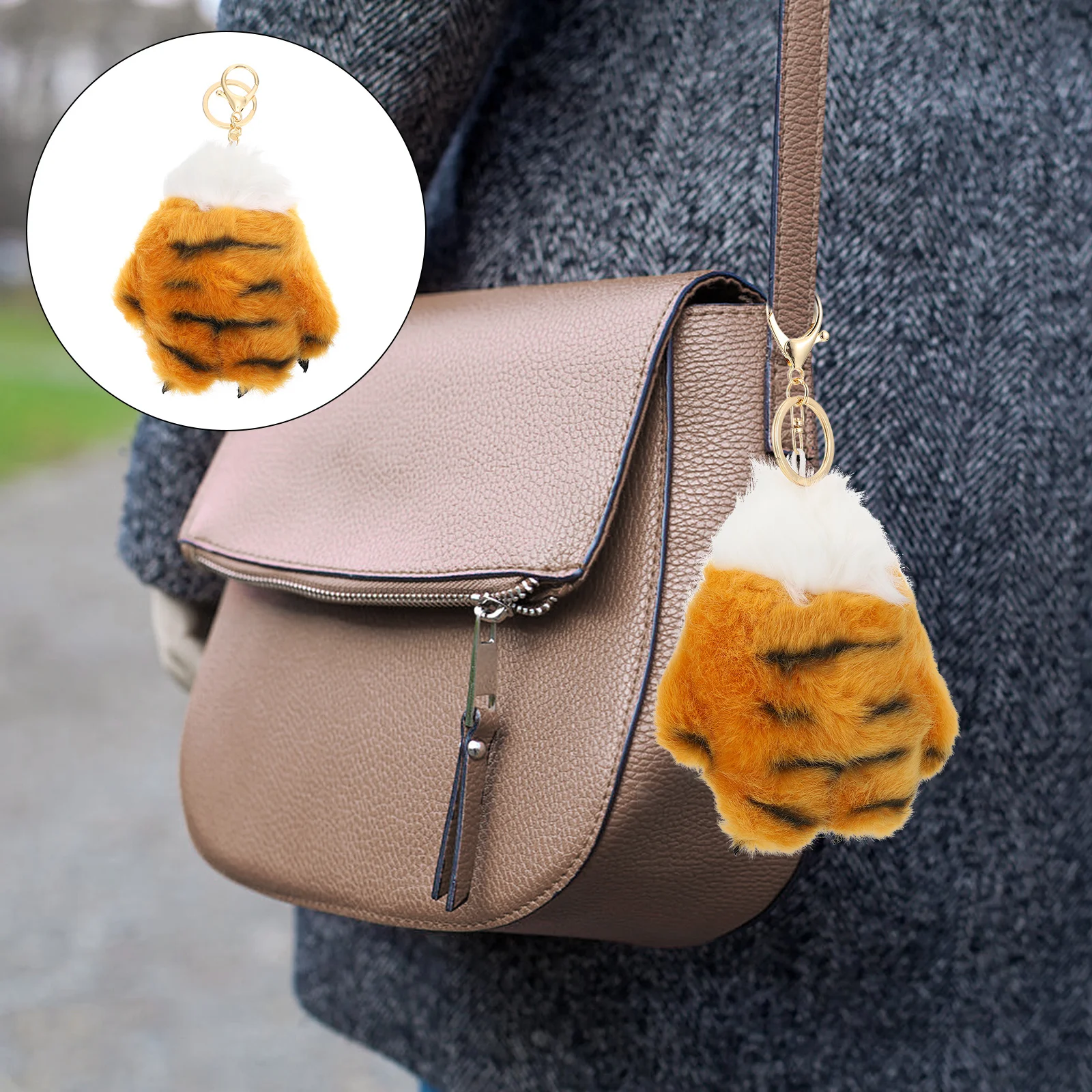 1개 시뮬레이션 발톱 펜던트 귀여운 동물 발 모양 열쇠고리 부드럽고 편안한 장식 아이들 침실 자동차 핸드폰 가방용