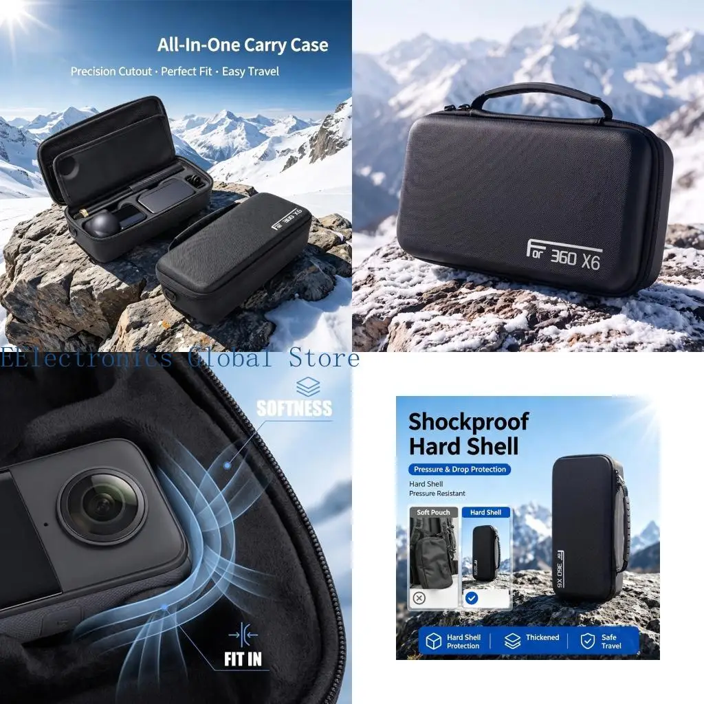 462B EVA Hard Shell Camera Carrying Case for X6 with Interior Compartments, Mesh Pocket and Adjustable Shoulder Strap for Travel