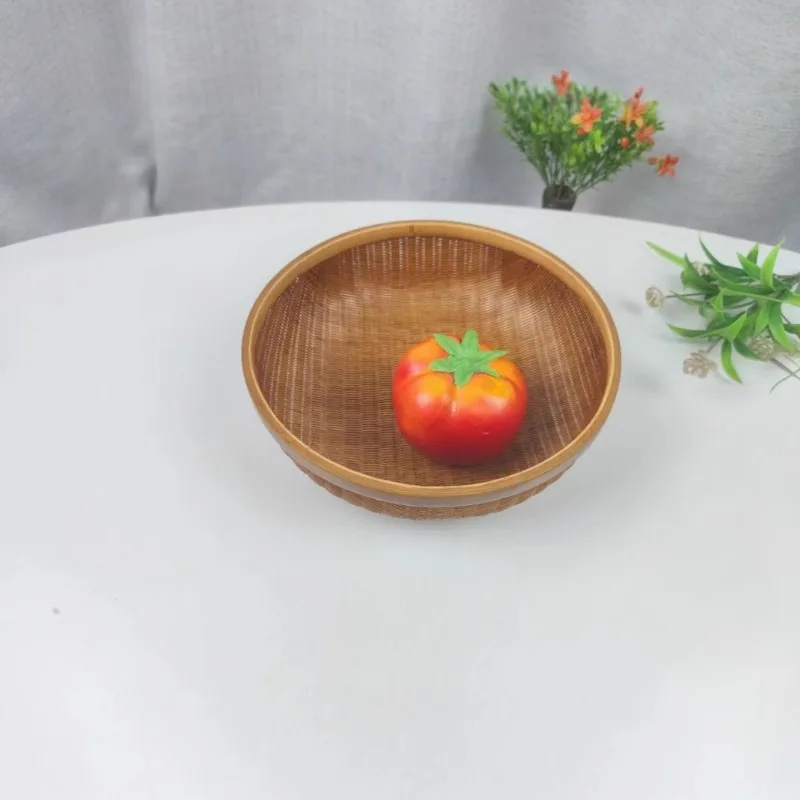 Bamboo Craft Bamboo Basket Chinese Brown Retro Afternoon Tea Bamboo Crafted Dim Sum Cute Fruit Basket