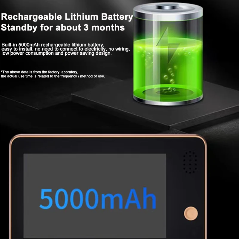 Tuya Smart Doorbell 3MP WiFi Video Peeping Camera 4.3-inch Eye Doorbell Smart Home HD Voice Intercom IPS Screen Night PIR Wirele