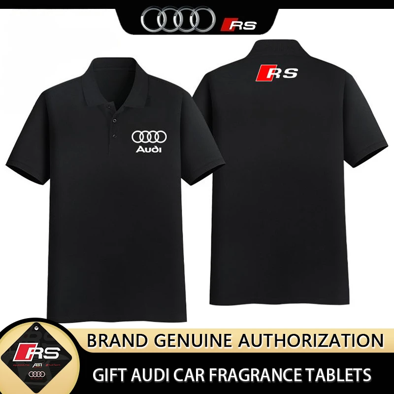 

Мужская и женская рубашка поло Audi RS Performance Car Division Car, летняя гоночная футболка с короткими рукавами и лацканами для верховой езды