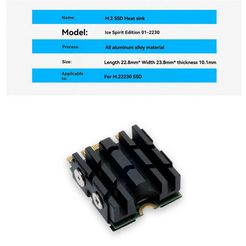 Superb M.2 2230 SSD Solid Disk Drive Radiators Fan SSD Heat Dissipation Pad For Desktop Computer 2230 SSD Fan Heatsink