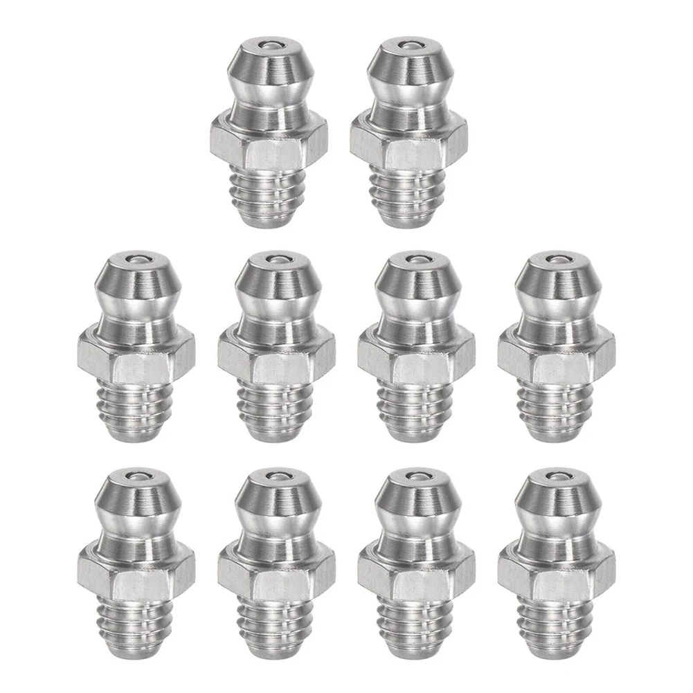 Grease Nipple Fittings 304 Stainless Steel Grease Fittings Mechanical Lubrication Rust-resistance Simple Replacement