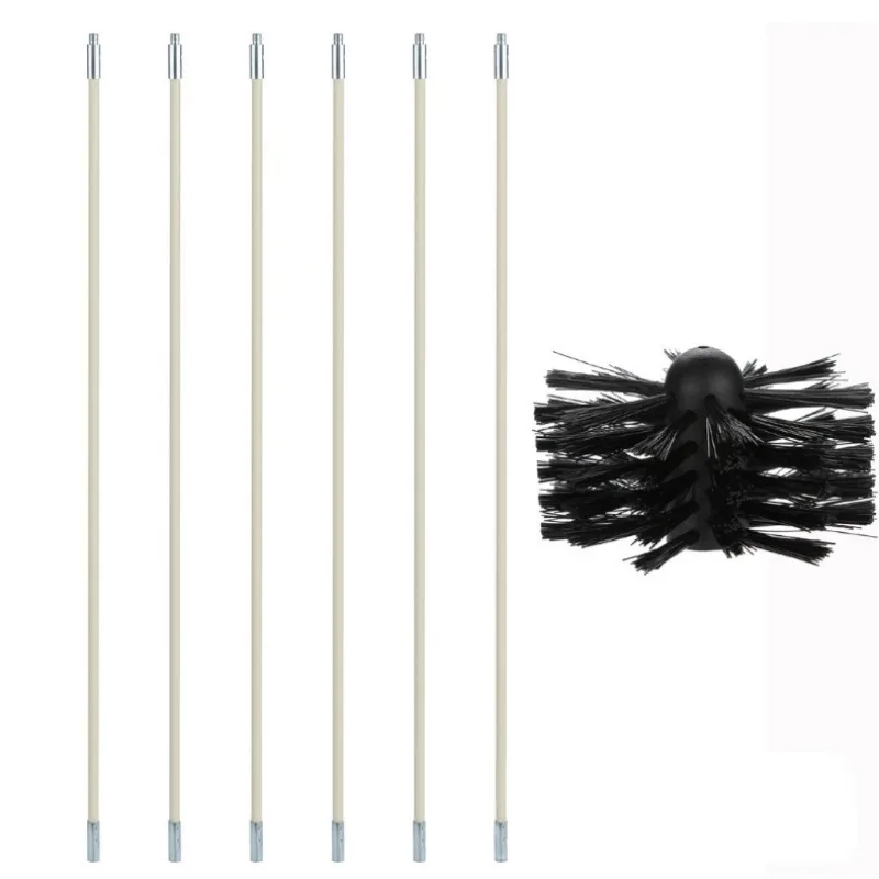 

Chimney Brush Extension Rod Pipe Cleaning Dredging Brush Smoke Pipe Cleaning Nylon Round Brush
