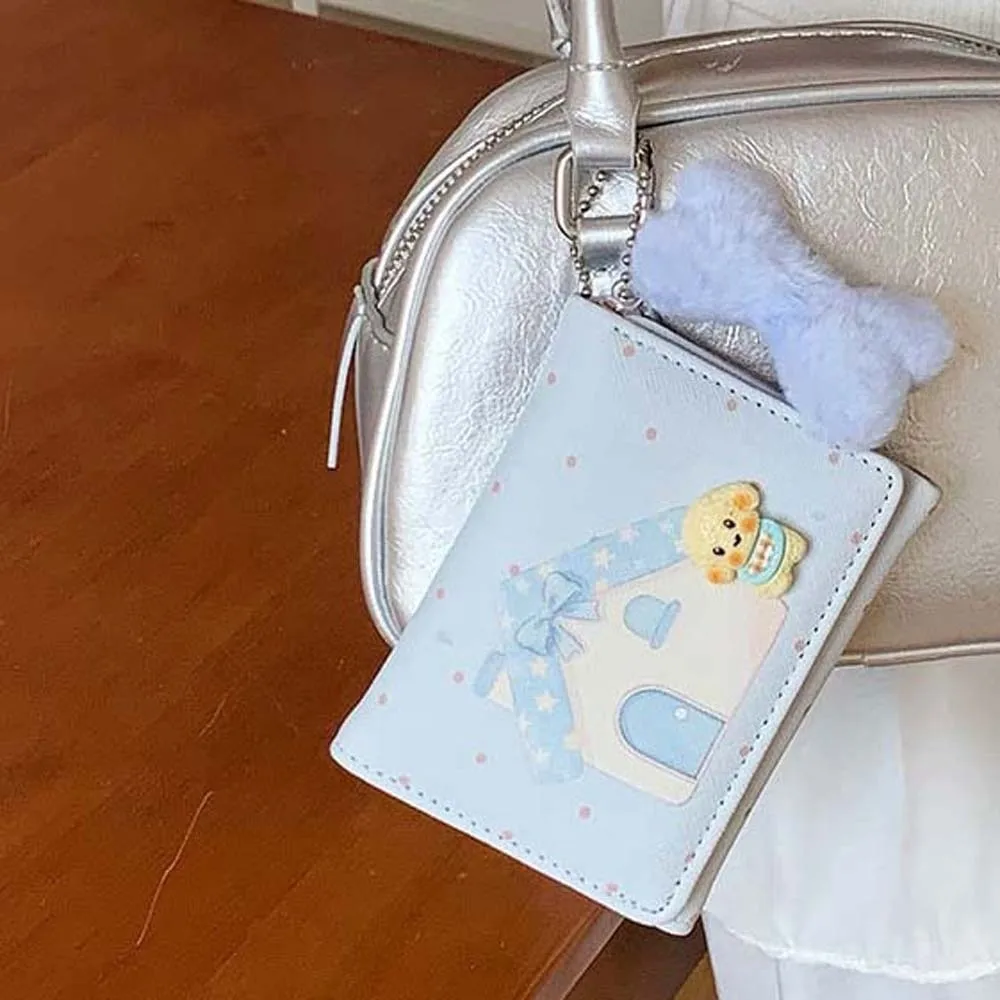 Card Holder Large Capacity Three-Fold Wallet Multi-Slot Portable Cartoon Coin Pouch Compact Textured Cartoon Wallet Dailywear