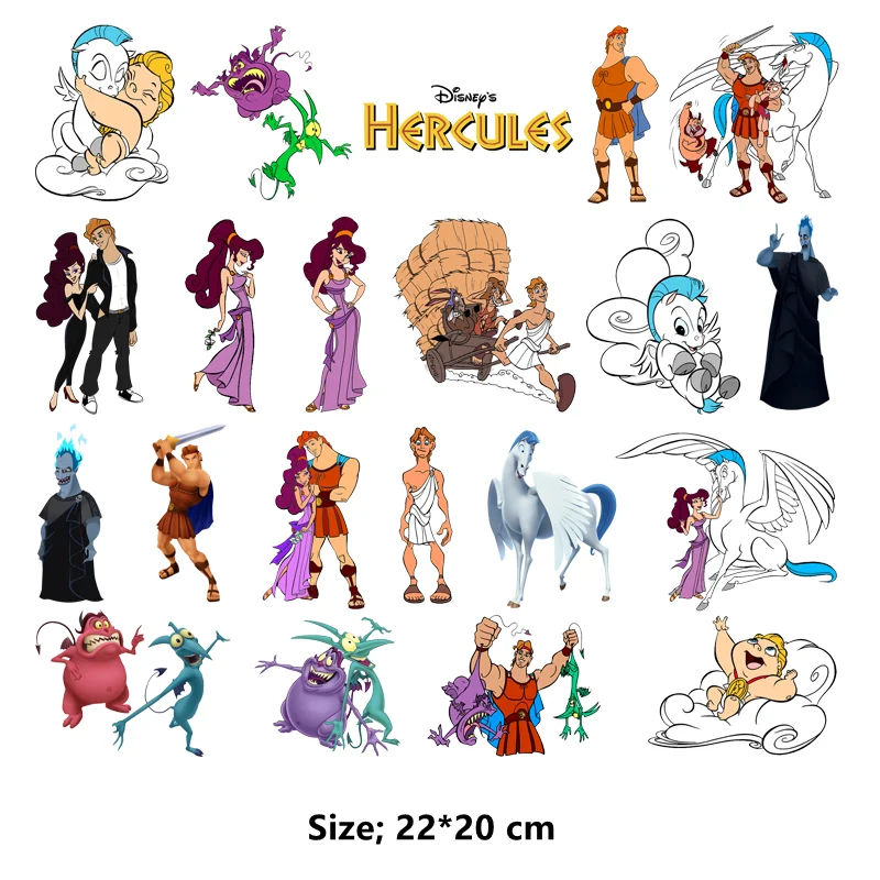 Disney movies hercules DIY children Clothing stickers Iron on patches Flex fusible transfer