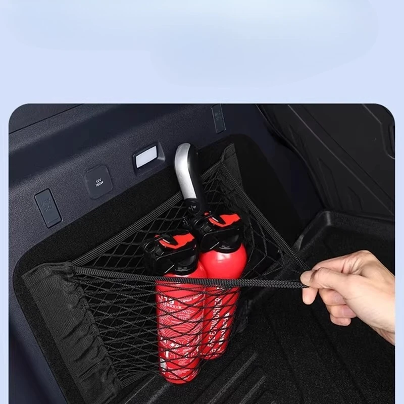 Car Storage Mesh Pocket Artifact Holder Elastic Velcro Storages Bag Interior Accessories Cars Interior Storages