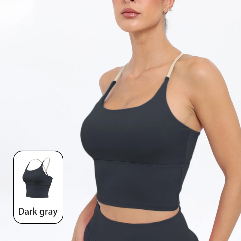 Damen 'Naked-Feel' Hochelastischer Sommer-Sport-BH - Lauf-Top Yoga & Fitness Camisole – Detail 11