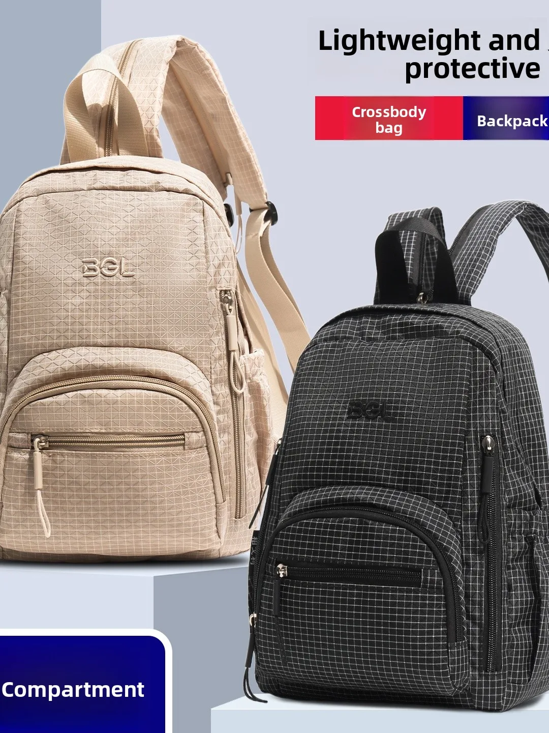 multi-functional-women's-backpack-portable-chest-bag-lightweight-spine-protection-casual-sports-small-bag-dual-shoulder-strap