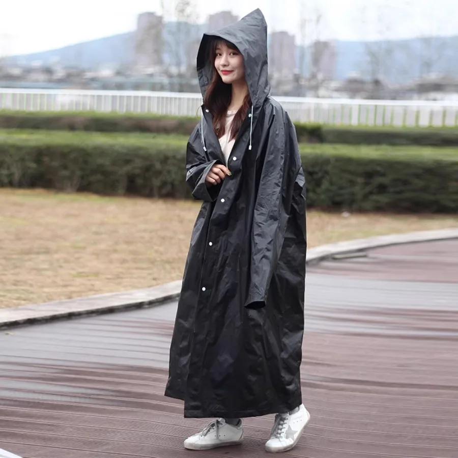 Fashion Women Men Adults EVA ProtectiveTransparent Raincoat With Hood For Rain Coat Outdoor Rainwear Waterproof Poncho