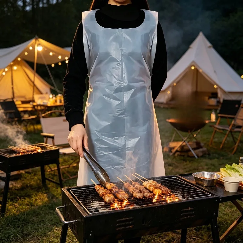 10-80PCS Thick Disposable Plastic Apron Waterproof Oil Proof for Adults Picnic Outdoor BBQ Restaurant Kitchen Cooking