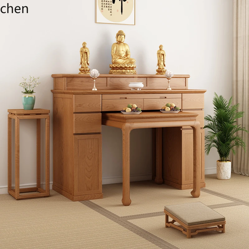 black walnut temple shrine stand cabinet Guanyin God of Wealth Bodhisattva offering table Shentai hall entrance table