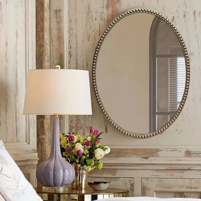 

Shower Small Decorative Mirrors Makeup Wall Adhesive Oval Retro Hanging Decor