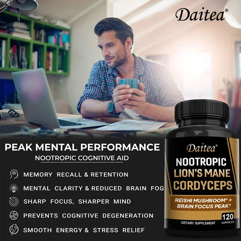 Nootropics - Memory, Reduce Brain Fog, Focus, Boost Thinking, Prevent Cognitive Decline, Reduce Energy and Stress