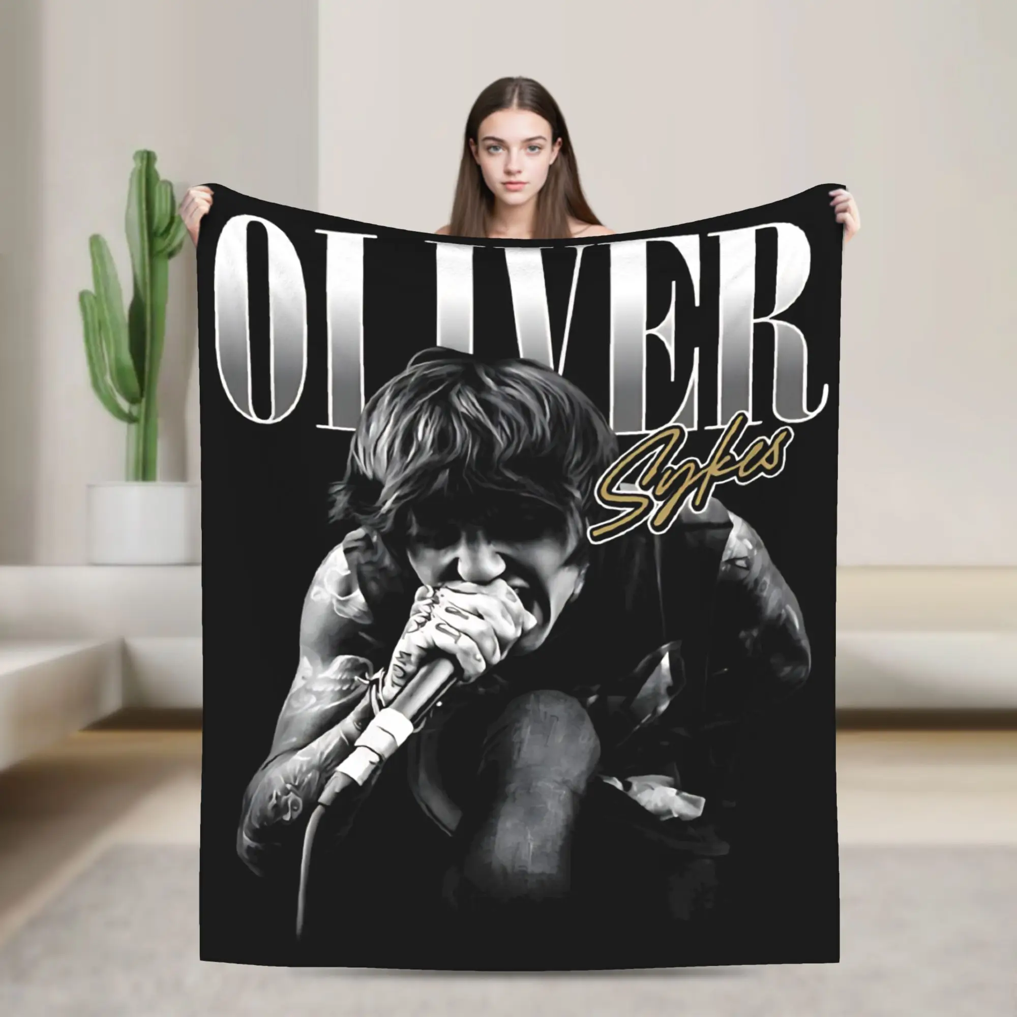 Bmth traga-me os horizontes cobertor super macio oli sykes viagem carro lance cobertor sofá cama flanela colcha sofá cama capa