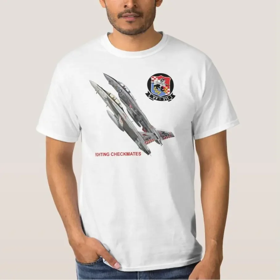 

VF-211 Fighting Checkmates Men T-Shirt Short Sleeve Casual 100% Cotton O-Neck Summer TShirt