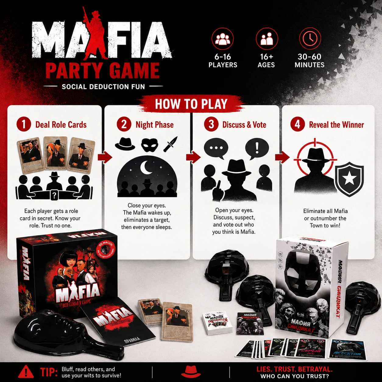 마피아 파티 보드 게임, 친구들과 함께하는 게임 나이트 - Party Games Mafia 리뷰 및 가격