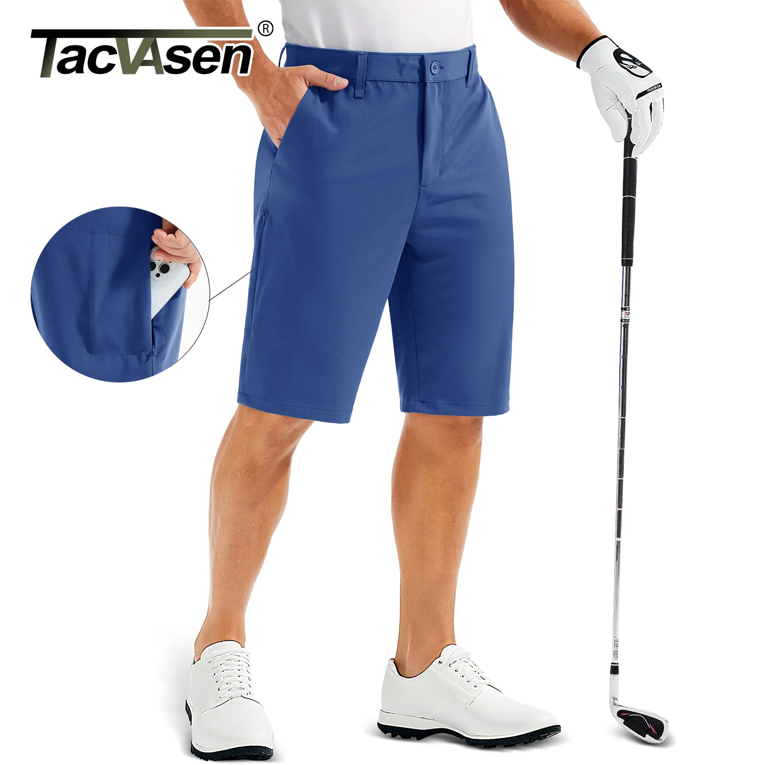 

Мужские шорты для гольфа TACVASEN с 6 карманами, длина по внутреннему шву 11 дюймов, быстросохнущие, эластичные, повседневные, рабочие, для походов, водонепроницаемые.