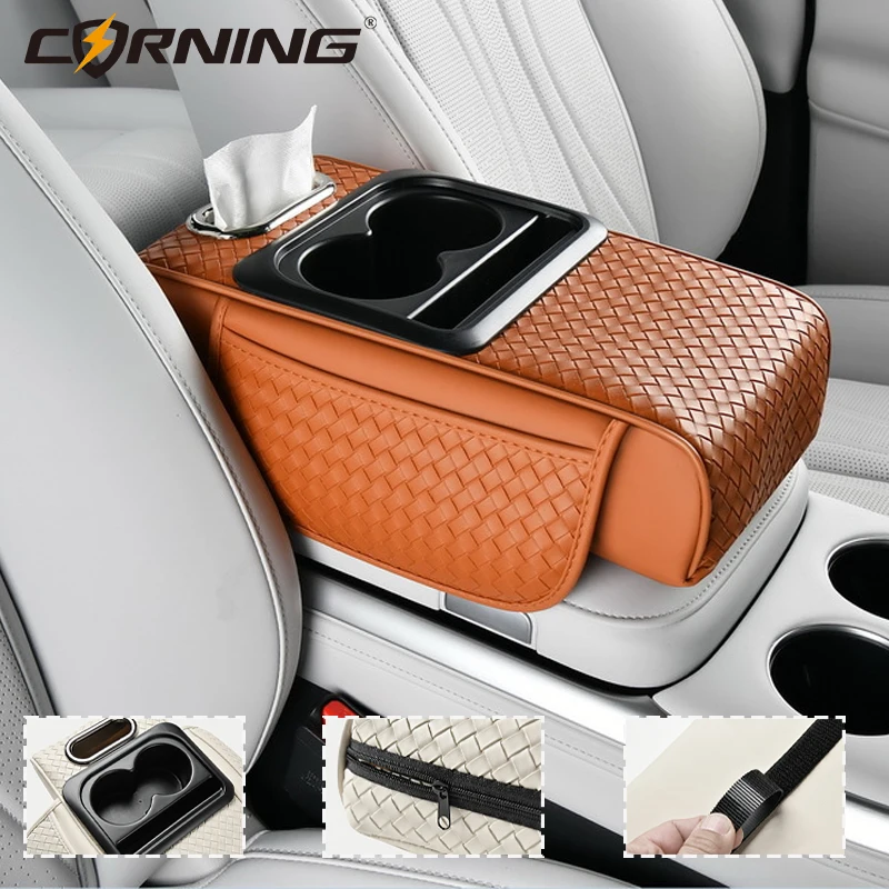 

Многофункциональная подушка для подлокотника 3-в-1, автомобильные принадлежности, аксессуары для интерьера, универсальная новинка, автомобильная центральная консоль, держатель для чашки