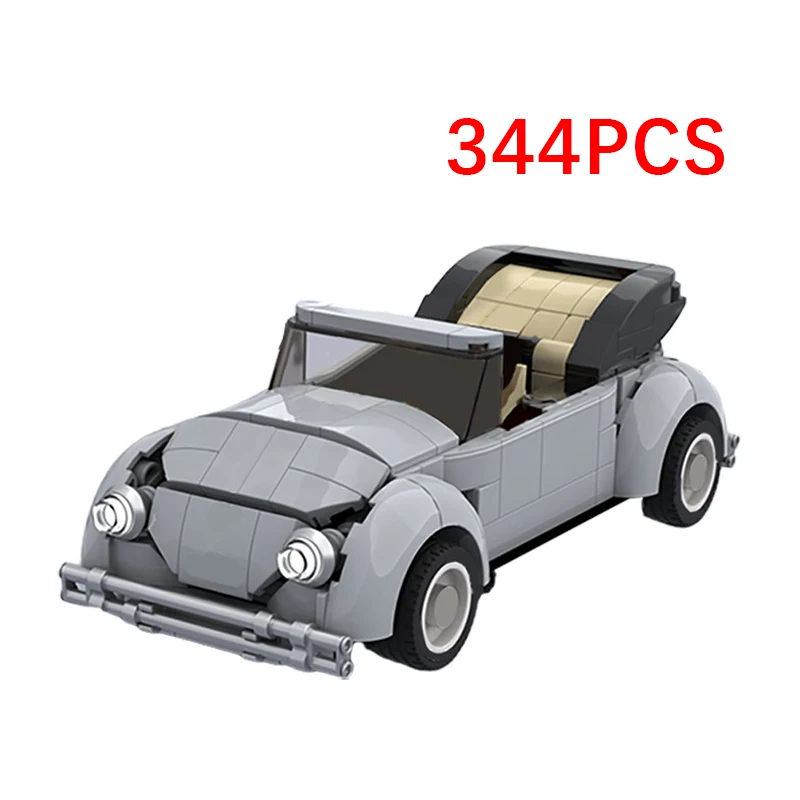 MOC-111807 Speed Series Vintage Classic Cars Building Blocks Beetle Convertible Car Assembly Model DIY Kids Toy Birthday Gift