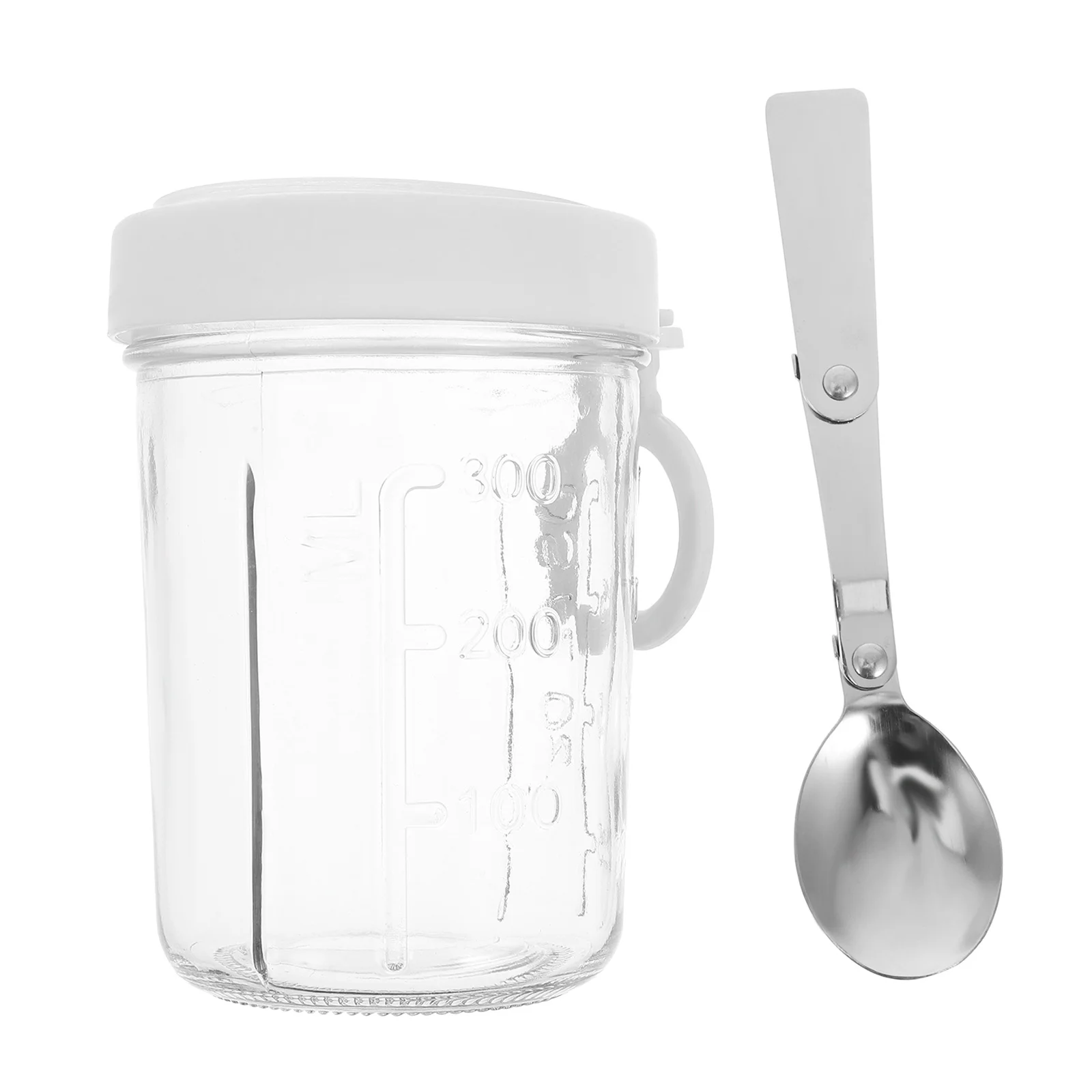 

Glass Oatmeal Containers Breakfast Wide Mouth Food Jars Lids Spoons Reusable Yogurt Parfait Cups Meal Prep Salad Cereal Milk