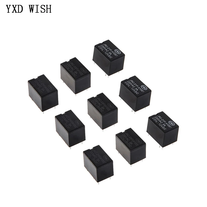 10pcs JRC-21F 4100 DC 3V 5V 12V Mini Power Relay 6Pin PCB Mount Circuit Board Relays JRC-21-3VDC JRC-21-05VDC JRC-21-12VDC Relay