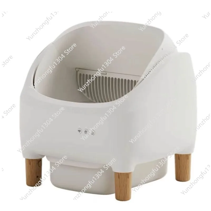 Smart cat litter box. Large semi-closed drawer. No shit to be shoveled and splashed. Cat toilet.
