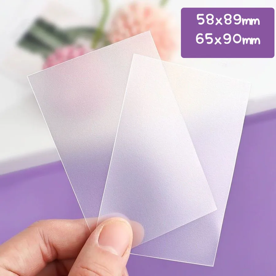 58x89mm 50pcs Matte Frosted Card Sleeves, 65x90mm POP Clear Films, Postcards Organizer Holder