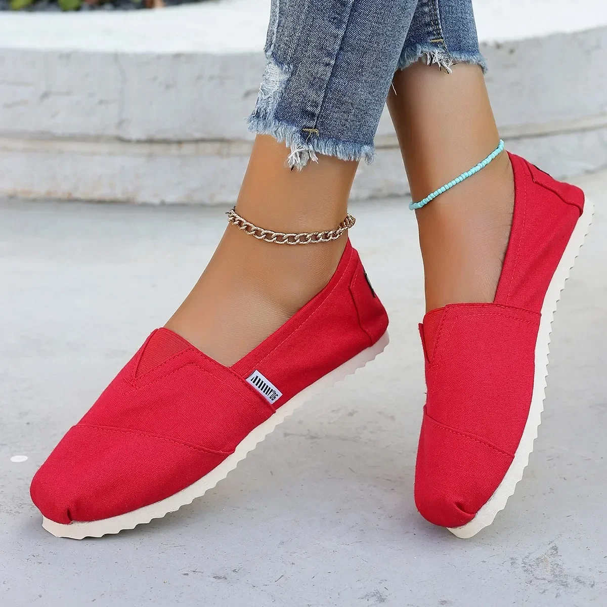 

New Solid Color Square Toe Mesh Loafers Shallow Women Flats Shoes Soft Bottom Knit Ballet Flats Shoes Casual Slip on Boat Shoes