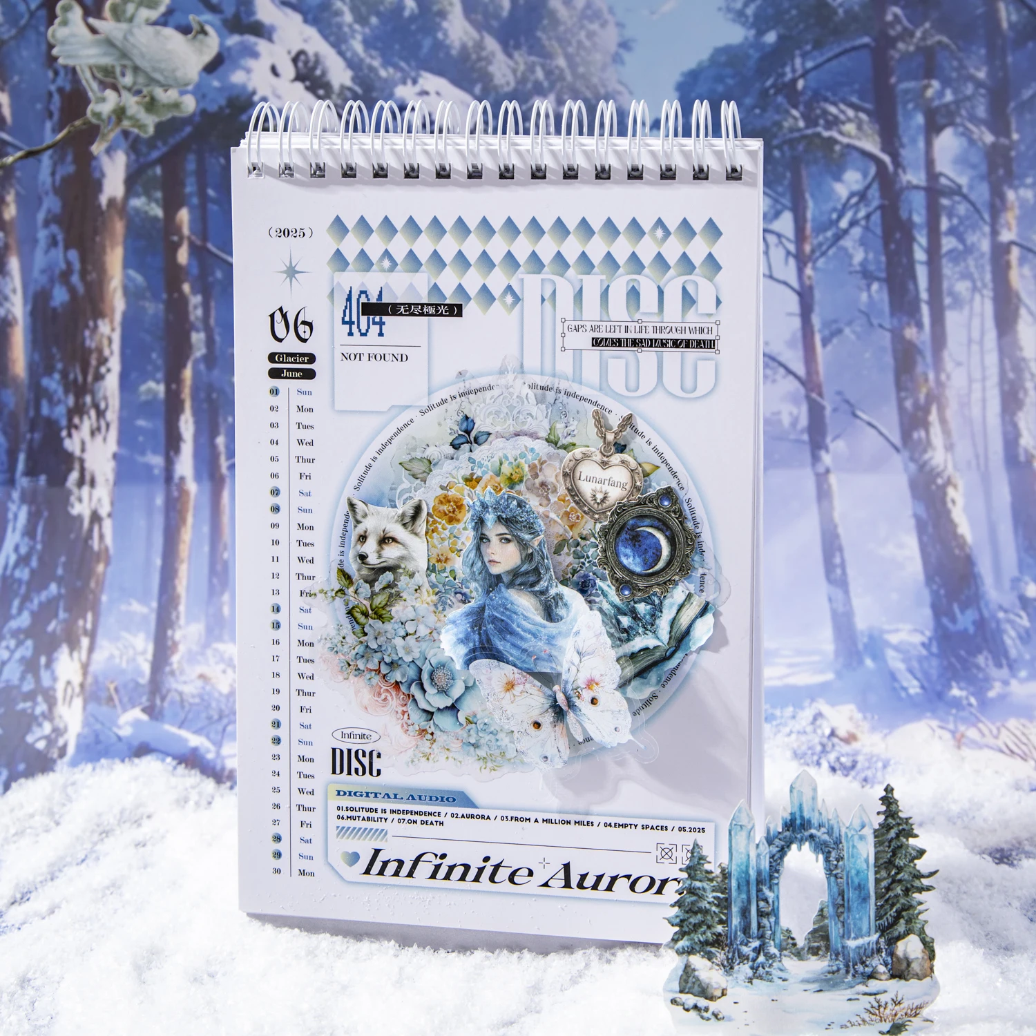 25Sheets Magical Winter Theme Landscape Scenery Stickers For Hand Account DIY Craft Scrapbook Guitar Diary Notebook Decoration