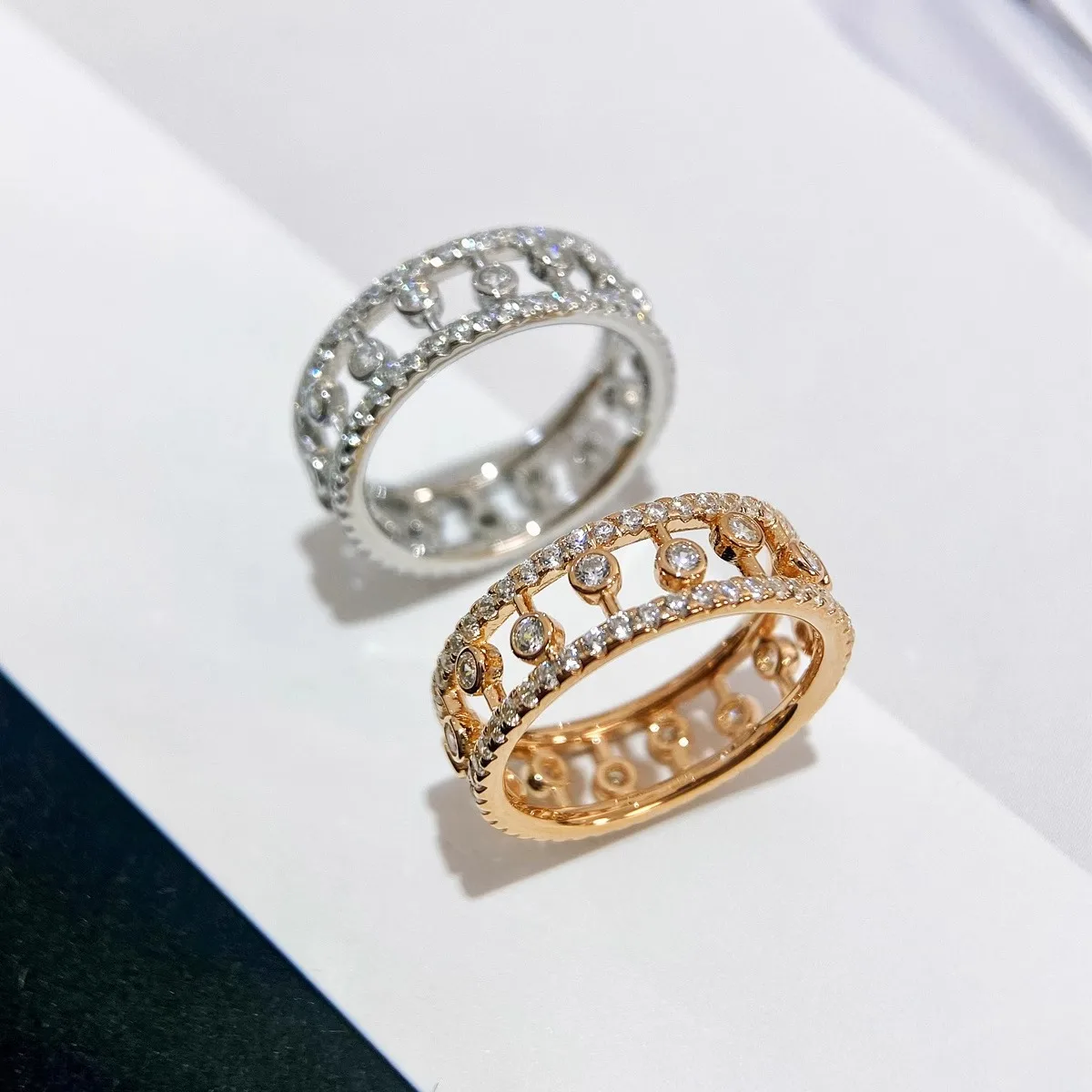 Içi boş çiy damlası yüzük 925 ayar gümüş hafif lüks yüksek dereceli not sabah çiy tam elmas yüzük kadın