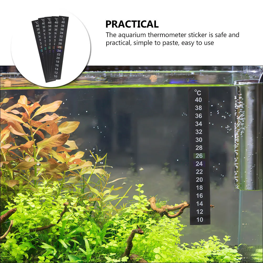 

12pcs Fish Tank Thermometer Sticker On Temperature Strip For Aquarium Adhesive Thermometer Strip Temperature
