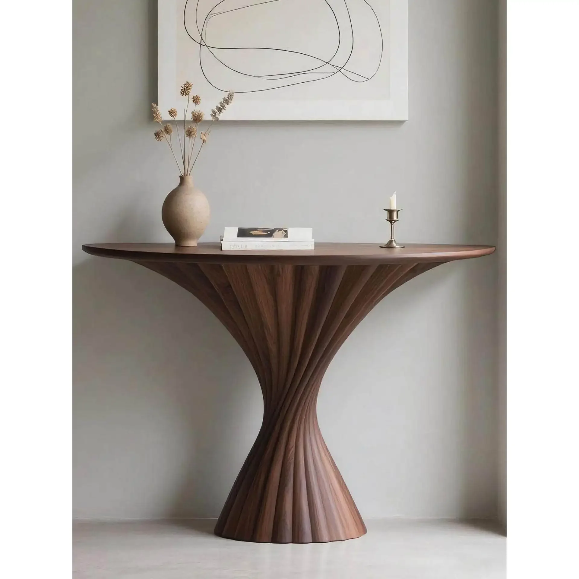 TT entrance table modern light luxury solid wood end view platform foyer entry