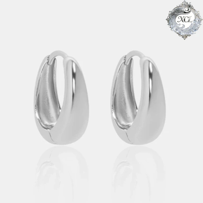 

Серьги-кольца XCL из стерлингового серебра 925 пробы, овальные, геометрические, простые, изящные, для женщин, аксессуары для вечеринок, подарок