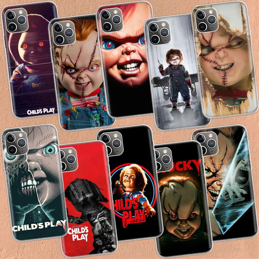 Seed of Chucky Clear Case For iPhone 11 13 14 Pro 15 Pro Max 12 Mini 16 XR X XS Max 7 8 Plus Funda Clear Soft TPU Pho