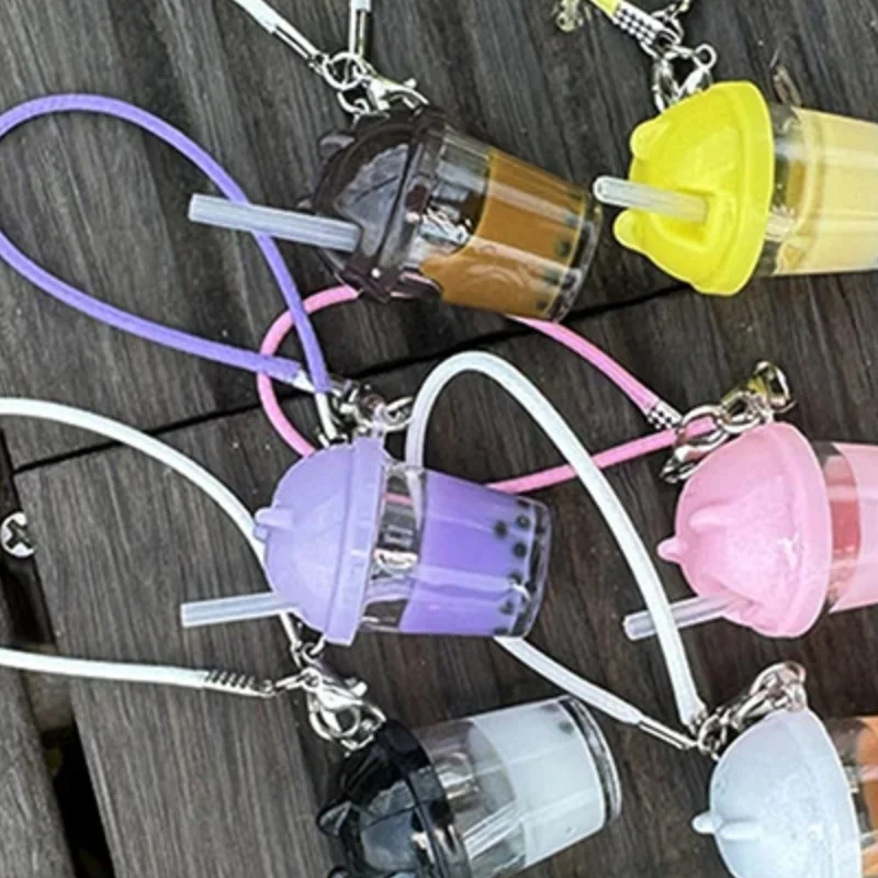 1:12 1/12 دمية صغيرة لؤلؤة كوب الشاي باللبن مع قشة نموذج قلادة لتقوم بها بنفسك مشهد مصغر اكسسوارات لدمية ديكورات منزلية اللعب هدية #1