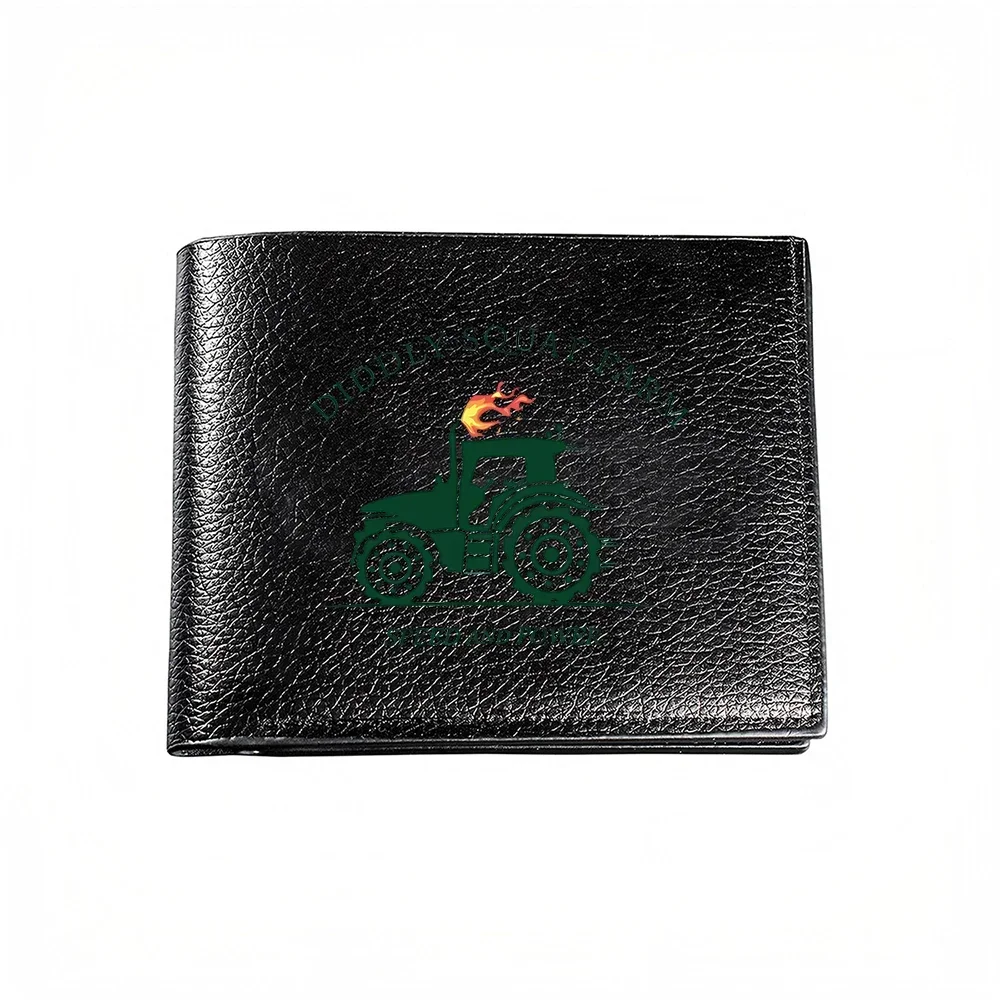 Green Tractor With Flame Design Men's Wallet Card Holder Casual Business Fashion Print Style Accessory