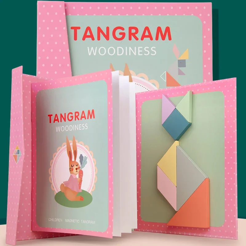 

Wooden Jigsaw Magnetic Tangram Puzzle Educational Montessori Toys For Children Kid Portable Learning Intelligence