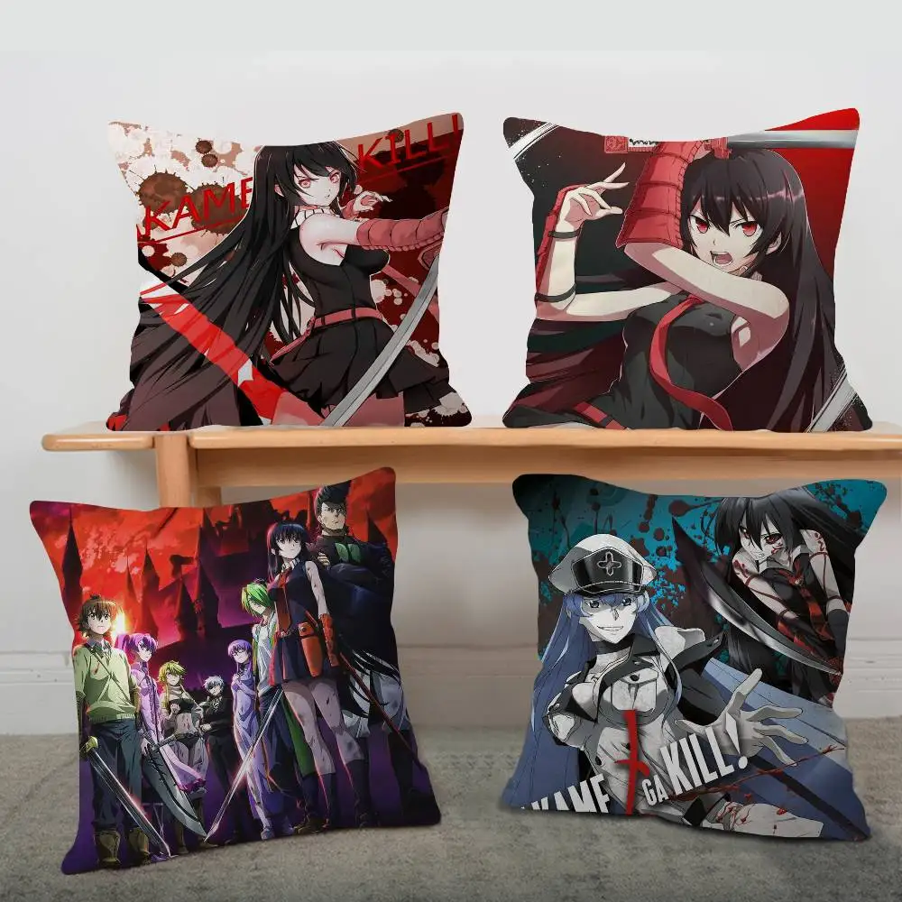 Almohada de anime Akame Ga KILL, regalo, decoración para el hogar y la oficina, funda de cojín para dormitorio, sofá, coche