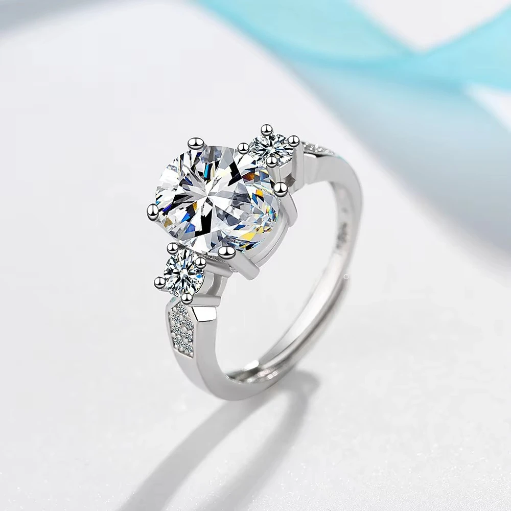 Luxury 925 Sterling Silver Ring Shining Simple for Women Wedding Luxury Jewelry Engagement Charm Fashion Party Gifts Ring